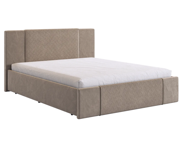 Кровать с основанием Хлоя 1600 латте (велюр)